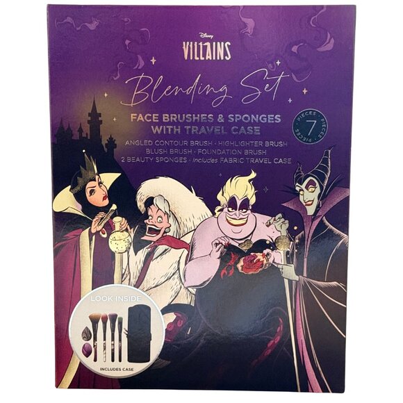 Disney Villians Makeup Brushes & Blending Set - New In Box - Picture 1 of 10
